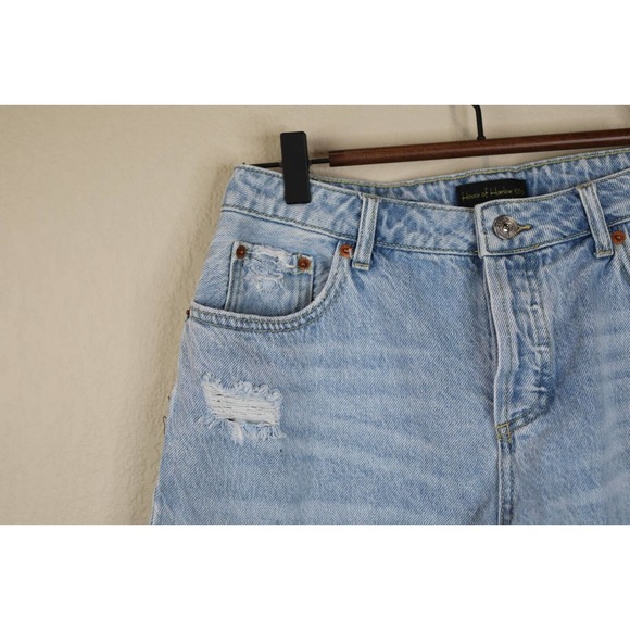 House of Harlow 1960 Womens Distressed Denim Short Size 26 Mid-Rise Light Blue - Picture 3 of 11